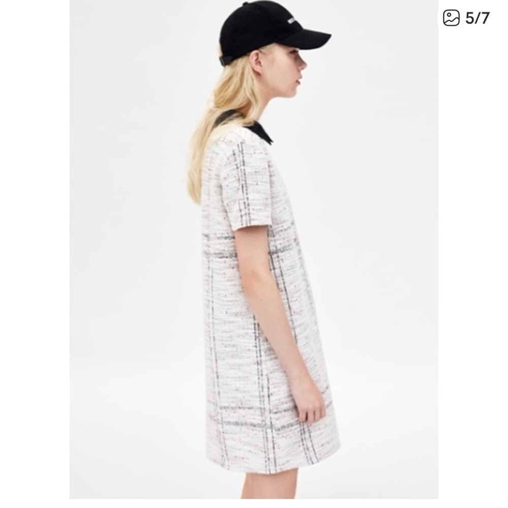 Zara Trafaluc Plaid Tweed Dress M - Picture 5 of 11